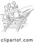 Vector Clip Art of Late Driver Taking the Railroad Tracks by Picsburg