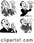Vector Clip Art of Men Laughing and Holding Beers or Cocktails by BestVector