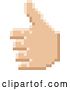 Vector Clip Art of Retro 8 Bit Pixel Art Styled Hand Giving a Thumb up by AtStockIllustration