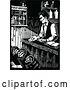 Vector Clip Art of Retro Abraham Lincoln Working at His General Store by Prawny Vintage