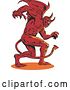 Vector Clip Art of Retro Aggressive Demon or Devil by Patrimonio