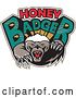 Vector Clip Art of Retro Aggressive Honey Badger Mascot with Text by Patrimonio