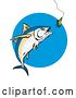 Vector Clip Art of Retro Albacore Tuna Fish Chasing a Lure 2 by Patrimonio