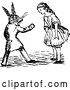 Vector Clip Art of Retro Alice Talking with a Rabbit by Prawny Vintage