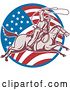 Vector Clip Art of Retro American Cowboy Swinging a Lasso Logo by Patrimonio