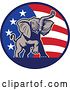 Vector Clip Art of Retro American Republican Political Party Elephant over an American Circle 2 by Patrimonio
