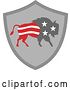 Vector Clip Art of Retro American Stars and Stripes Buffalo in a Gray Shield by Patrimonio