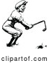 Vector Clip Art of Retro Angry Golfer Breaking a Club by Prawny Vintage