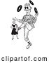 Vector Clip Art of Retro Annoyned Lady Watching a Teenage Boy Showing off His Juggling Talents in by Picsburg