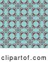 Vector Clip Art of Retro Antique Blue Background with a Floral Pattern by KJ Pargeter