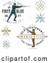 Vector Clip Art of Retro Apparel Labels with Guns, Swords and Soldiers by BestVector