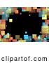 Vector Clip Art of Retro Background of a Border of Colorful Squares on Black by Michaeltravers