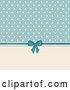 Vector Clip Art of Retro Background of Beige Polka Dots on Blue with a Bow and Ribbon by Elaineitalia