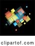 Vector Clip Art of Retro Background of Colorful Squares on Black 1 by Michaeltravers
