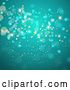 Vector Clip Art of Retro Background of Gold Stars and Bokeh Flares on Turquoise by KJ Pargeter