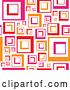 Vector Clip Art of Retro Background of Pink and Orange Squares on White by Arena Creative