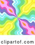 Vector Clip Art of Retro Background of Pink, Purple, Blue, Green and Yellow Waves Spanning out from the Center by KJ Pargeter