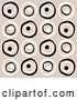 Vector Clip Art of Retro Background of White and Black Circles on a Beige Background by KJ Pargeter