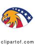 Vector Clip Art of Retro Bald Eagle and American Flag Design by Patrimonio