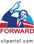 Vector Clip Art of Retro Barack Obama American President over Forward Text by Patrimonio