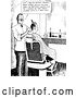 Vector Clip Art of Retro Barber Discussing Gray Hairs by Prawny Vintage