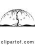 Vector Clip Art of Retro Bare Umbrella Tree by Prawny Vintage