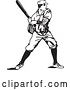 Vector Clip Art of Retro Baseball Player Batting by BestVector