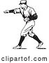 Vector Clip Art of Retro Baseball Player Pitcher by BestVector