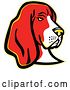 Vector Clip Art of Retro Basset Hound Dog Mascot Head by Patrimonio