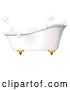 Vector Clip Art of Retro Bath Tub with Bubbles by