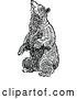 Vector Clip Art of Retro Bear Balancing on Its Hind Legs by Prawny Vintage