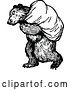 Vector Clip Art of Retro Bear Carrying a Sack by Prawny Vintage