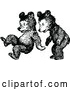 Vector Clip Art of Retro Bear Cubs Playing by Prawny Vintage