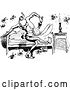 Vector Clip Art of Retro Bed Bugs Attacking a Guy 4 by Prawny Vintage