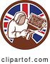 Vector Clip Art of Retro Beekeeper Smoking out a Hive in a Union Jack Flag Circle by Patrimonio