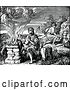 Vector Clip Art of Retro Biblica Scene of Cain and Abels Offering Unto God by Prawny Vintage