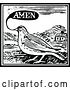 Vector Clip Art of Retro Bird Saying Amen by Prawny Vintage