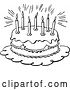 Vector Clip Art of Retro Birthday Cake and Candles by BestVector
