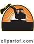 Vector Clip Art of Retro Black and Orange Excavator Logo by Patrimonio