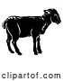 Vector Clip Art of Retro Black Lamb in Profile by AtStockIllustration