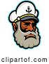 Vector Clip Art of Retro Black Skipper or Sea Captain Mascot Head by Patrimonio