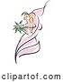 Vector Clip Art of Retro Blond Bride in a Pink Dress 3 by Vector Tradition SM
