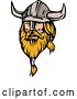 Vector Clip Art of Retro Blond Male Viking Wearing a Helmet by Patrimonio