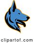 Vector Clip Art of Retro Blue Alsatian German Shepherd Dog Mascot in Profile by Patrimonio