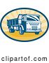 Vector Clip Art of Retro Blue and Orange Dump Truck Logo by Patrimonio