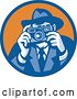 Vector Clip Art of Retro Blue and Orange Photographer Logo by Patrimonio