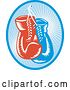 Vector Clip Art of Retro Blue and Red Boxing Gloves Logo by Patrimonio