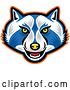 Vector Clip Art of Retro Blue and White Raccoon Mascot Face by Patrimonio