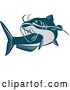 Vector Clip Art of Retro Blue Catfish by Patrimonio