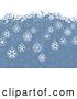 Vector Clip Art of Retro Blue Christmas Background with Baubles and White Snow Grunge by KJ Pargeter